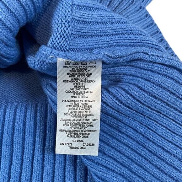 NWT French Connection Preppy Blue, White, Maroon Cardigan Small Button Down 90s - Picture 8 of 11